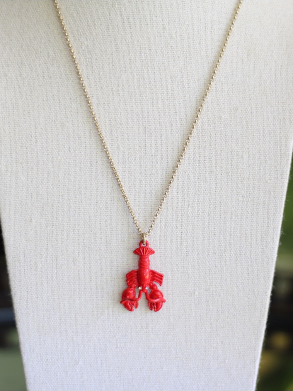 J. Crew | Enamel Lobster Pendant Necklace - Picture 3 of 6